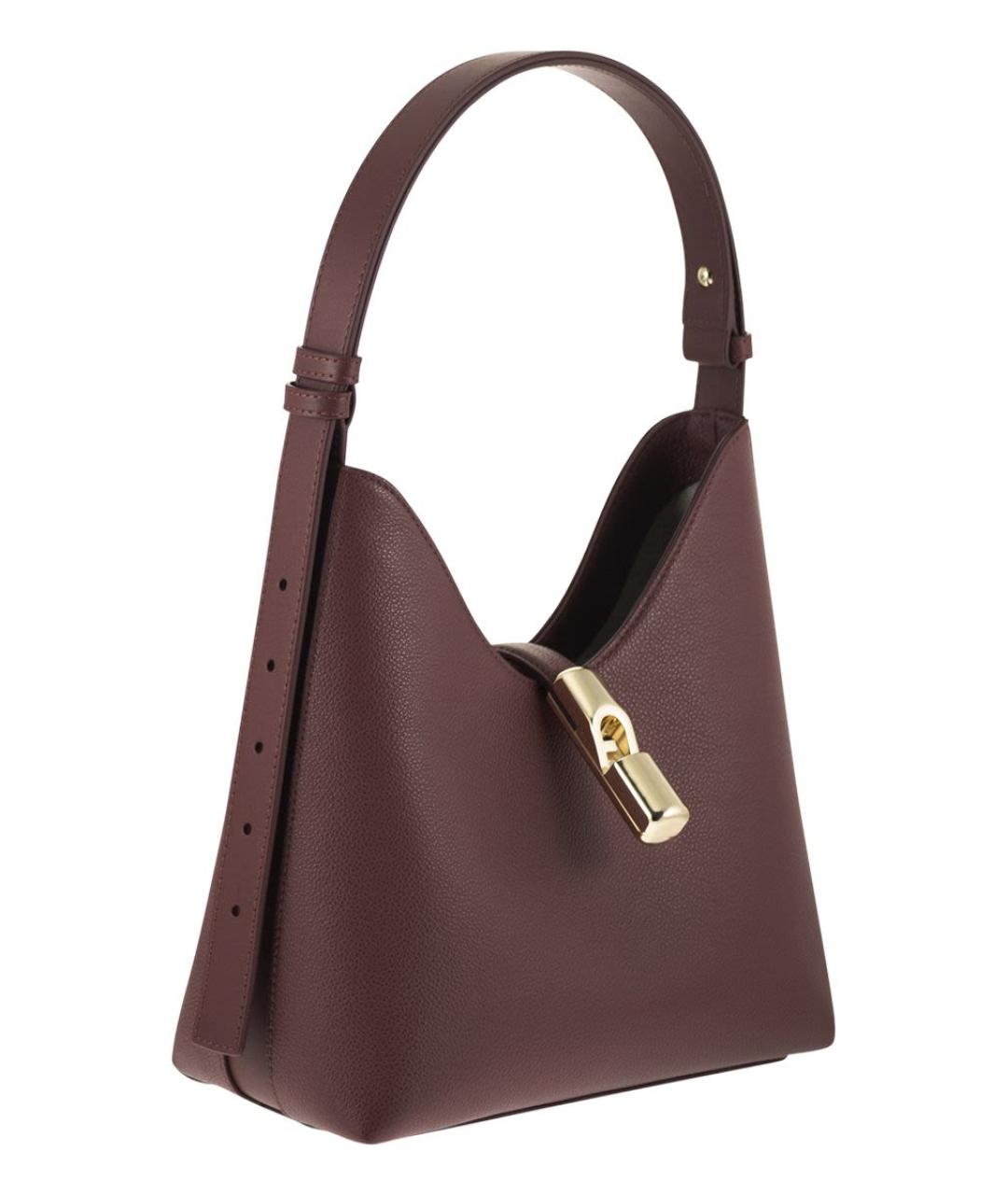 FURLA Коричневая кожаная сумка с короткими ручками, фото 4