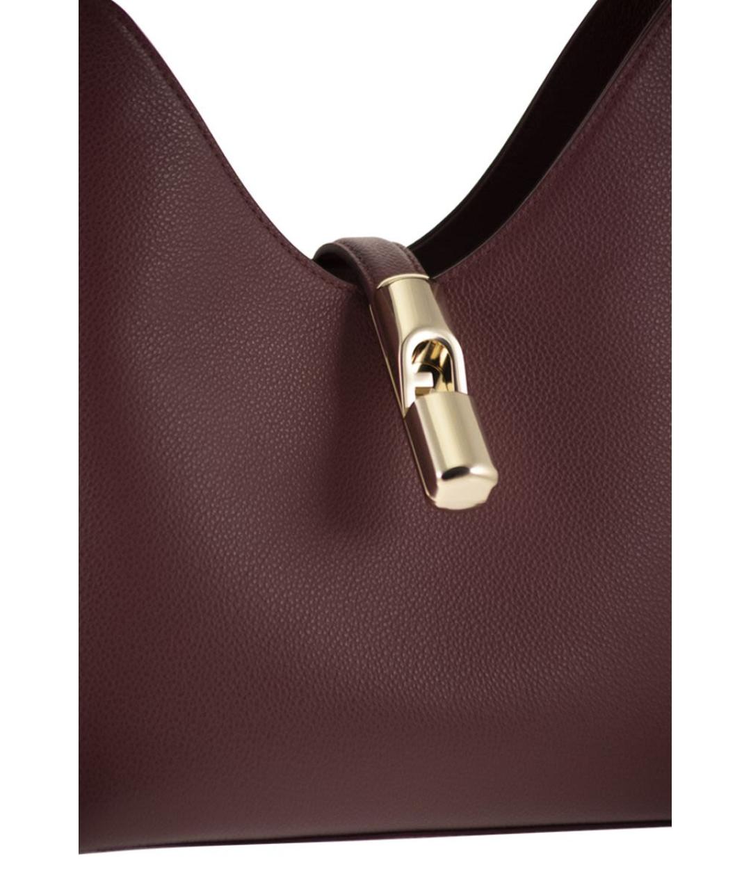 FURLA Коричневая кожаная сумка с короткими ручками, фото 5