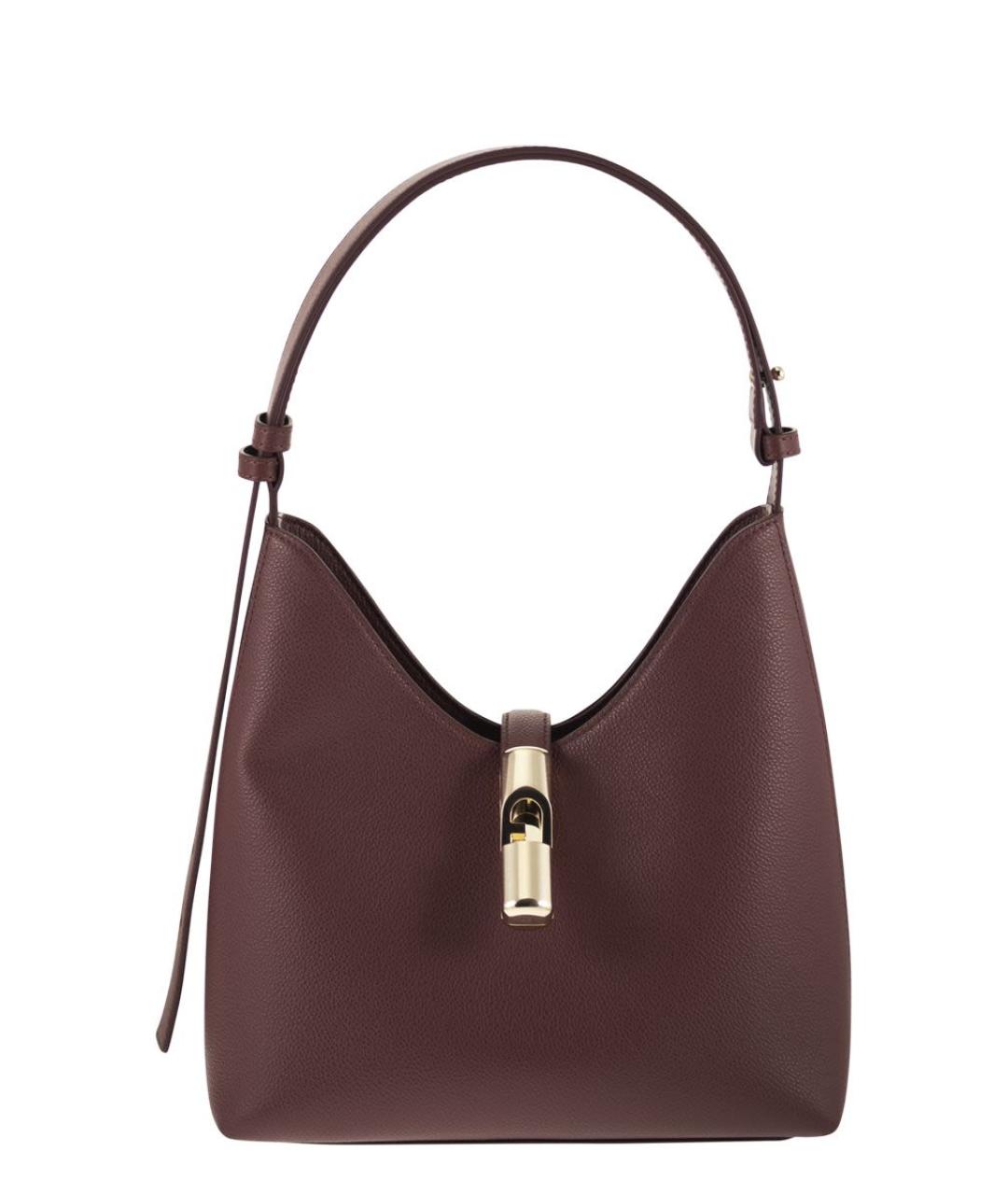 FURLA Коричневая кожаная сумка с короткими ручками, фото 1