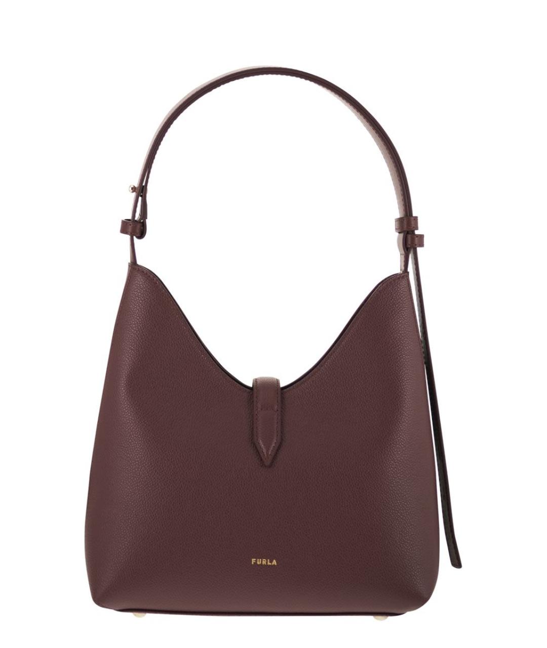 FURLA Коричневая кожаная сумка с короткими ручками, фото 2