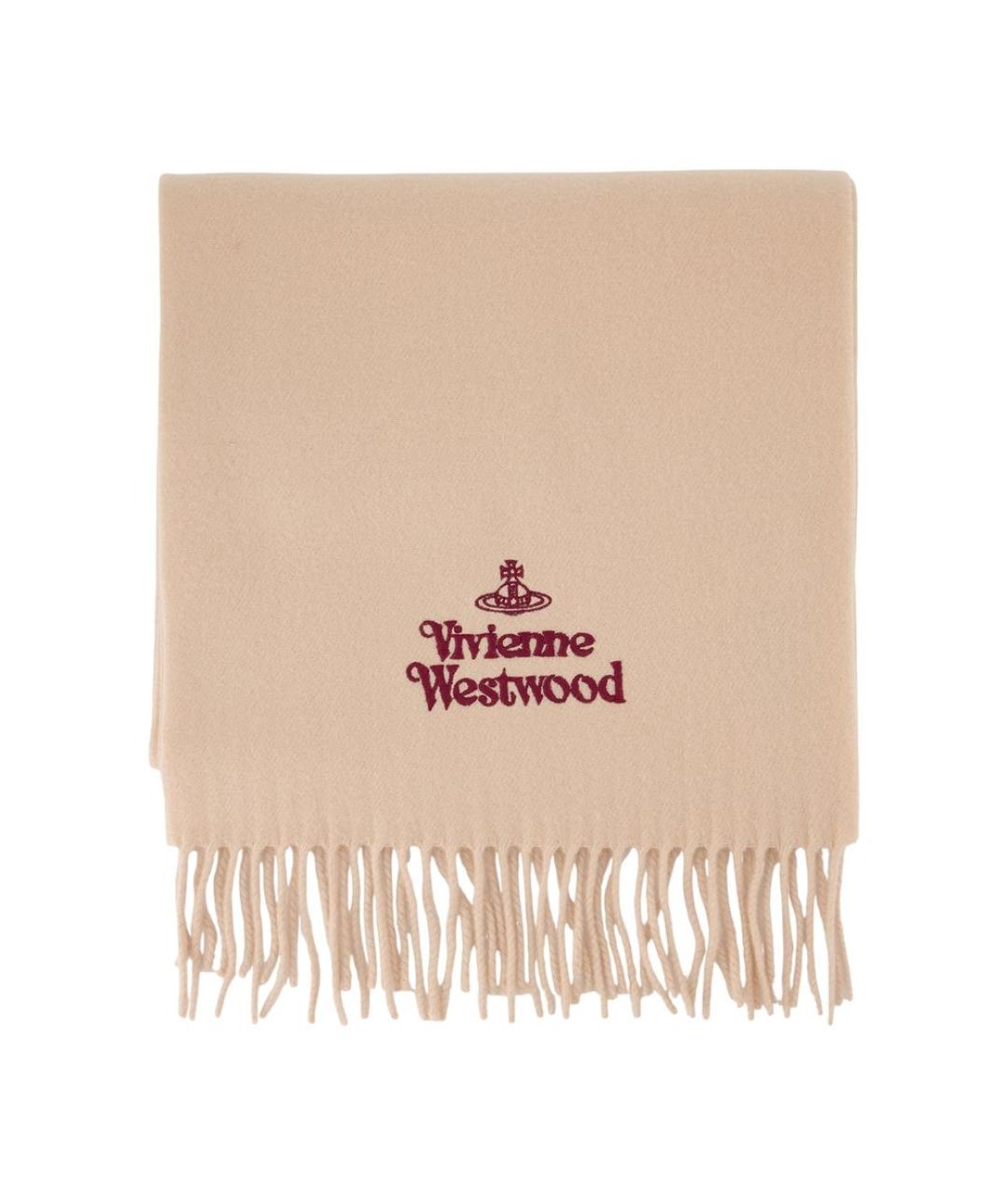 VIVIENNE WESTWOOD Бежевый шерстяной шарф, фото 1