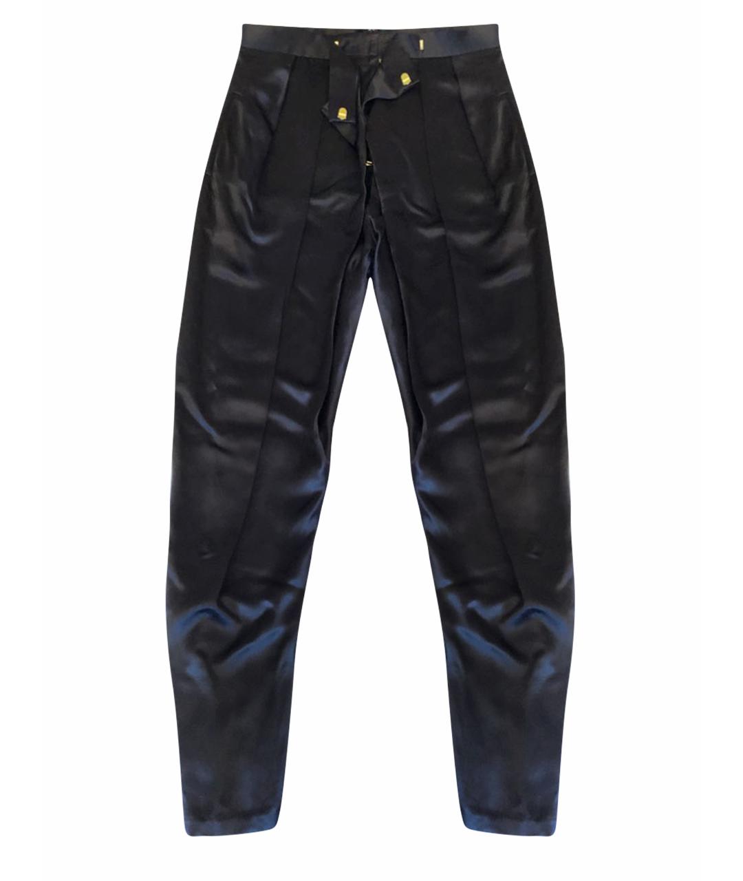 BALMAIN Черные шелковые брюки узкие, фото 1
