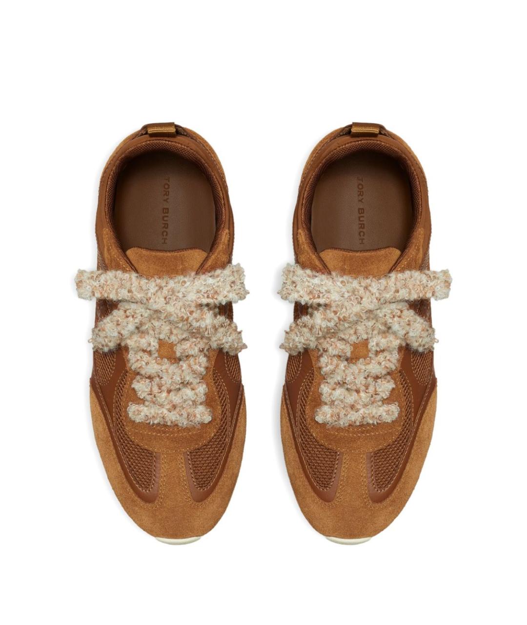 TORY BURCH Коричневые кожаные кроссовки, фото 3