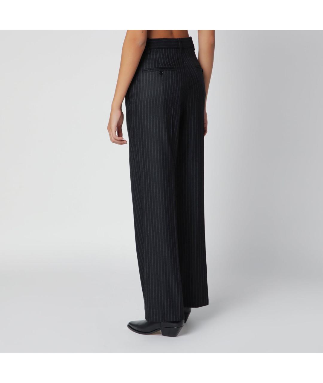 ISABEL MARANT Черные шерстяные прямые брюки, фото 2