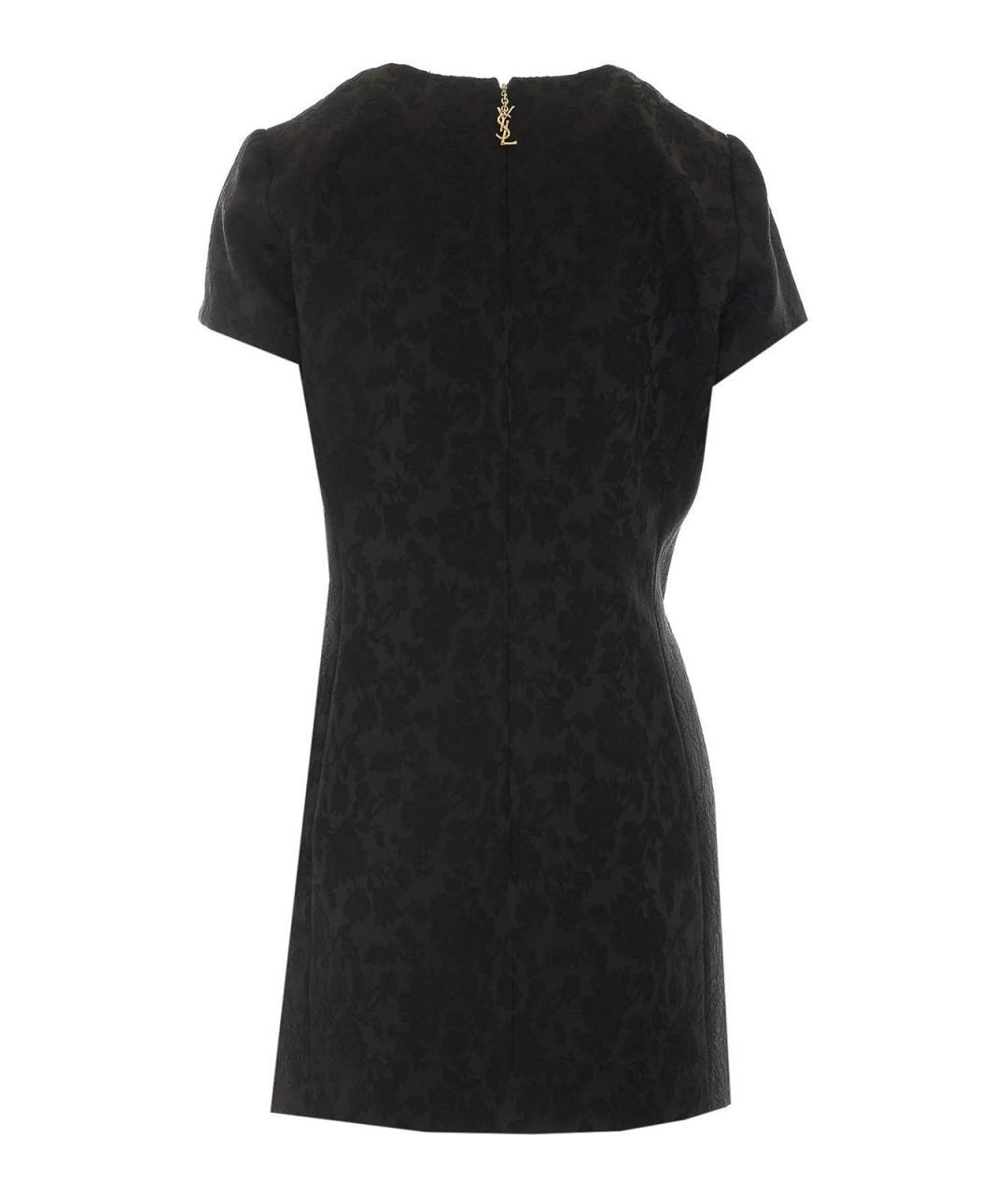 SAINT LAURENT Черное хлопковое коктейльное платье, фото 2