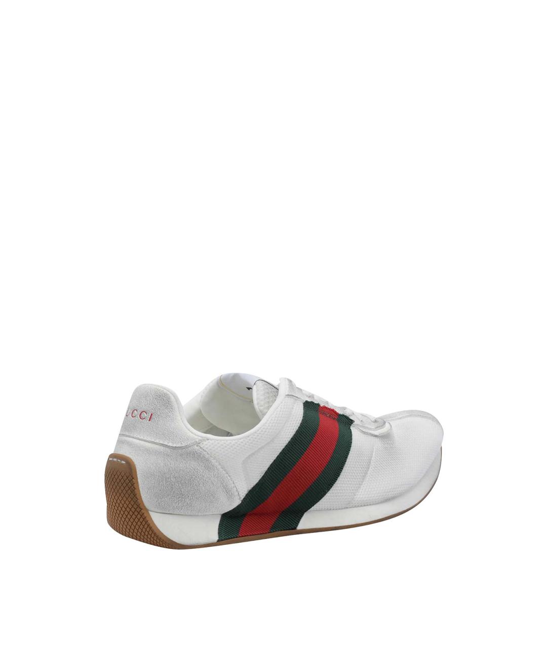 GUCCI Белые текстильные низкие кроссовки / кеды, фото 3