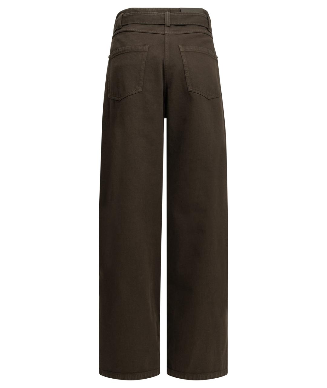 BRUNELLO CUCINELLI Коричневые хлопковые прямые брюки, фото 2