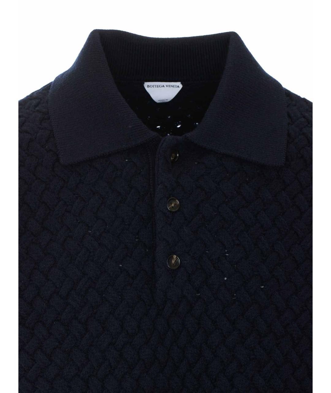 BOTTEGA VENETA Темно-синий шерстяной джемпер / свитер, фото 4
