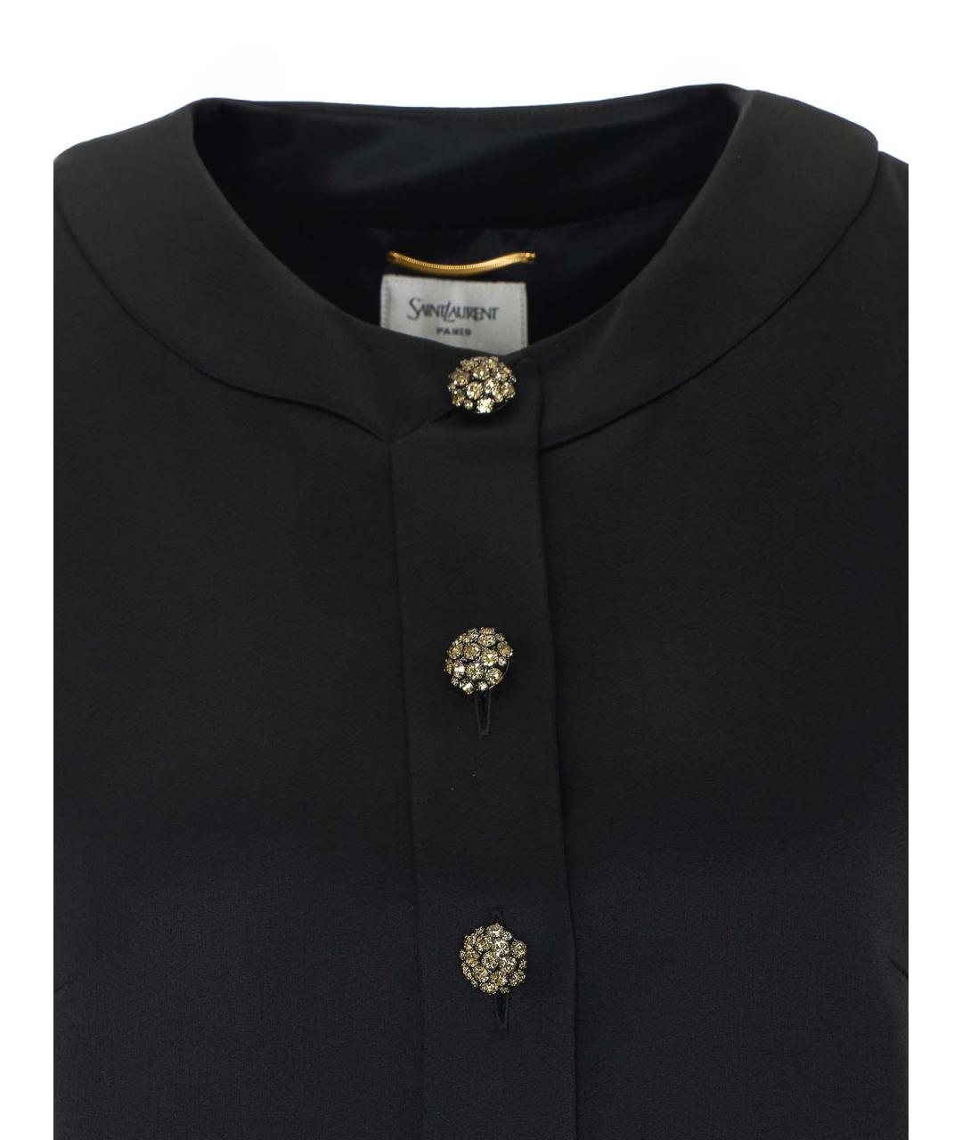 SAINT LAURENT Черное шелковое повседневное платье, фото 4
