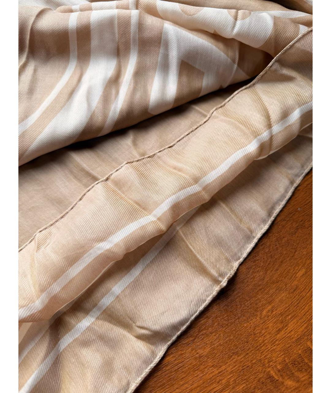 BURBERRY Бежевый хлопковый шарф, фото 4