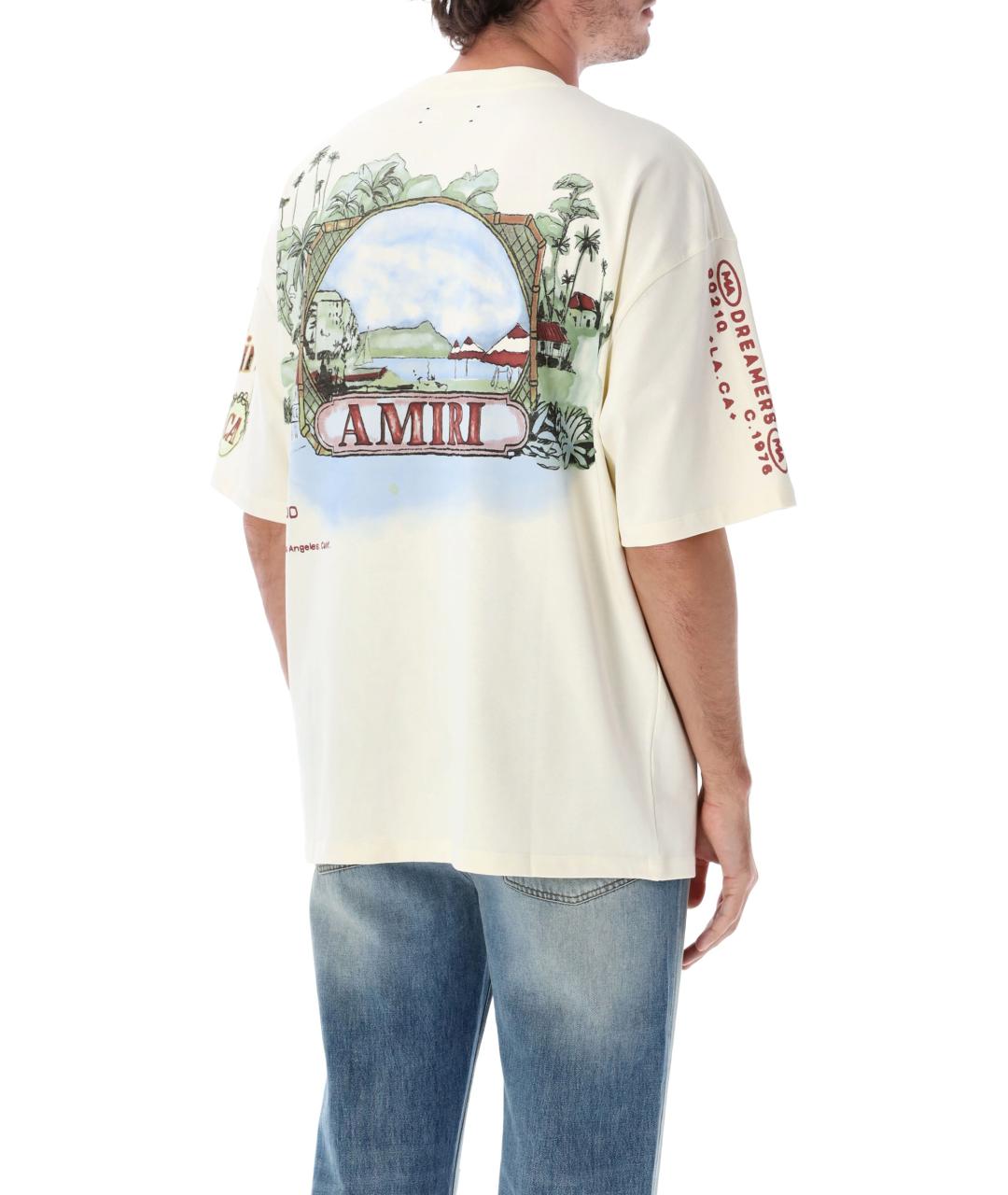 AMIRI Белая хлопковая футболка, фото 3