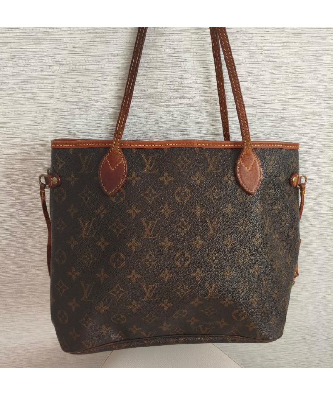 LOUIS VUITTON Коричневая сумка тоут из канвы, фото 3