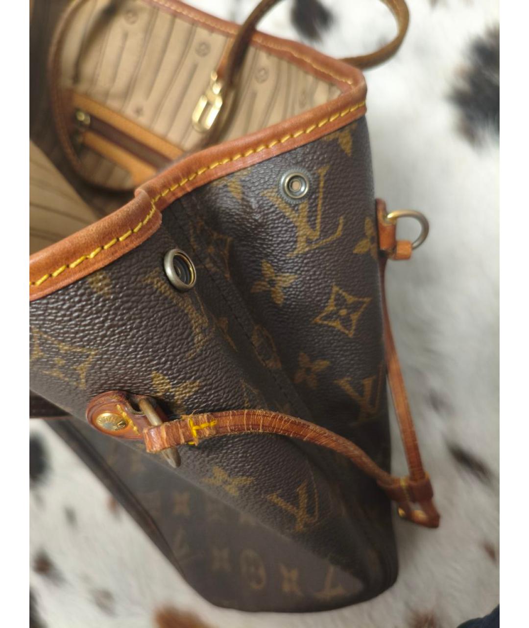 LOUIS VUITTON Коричневая сумка тоут из канвы, фото 7