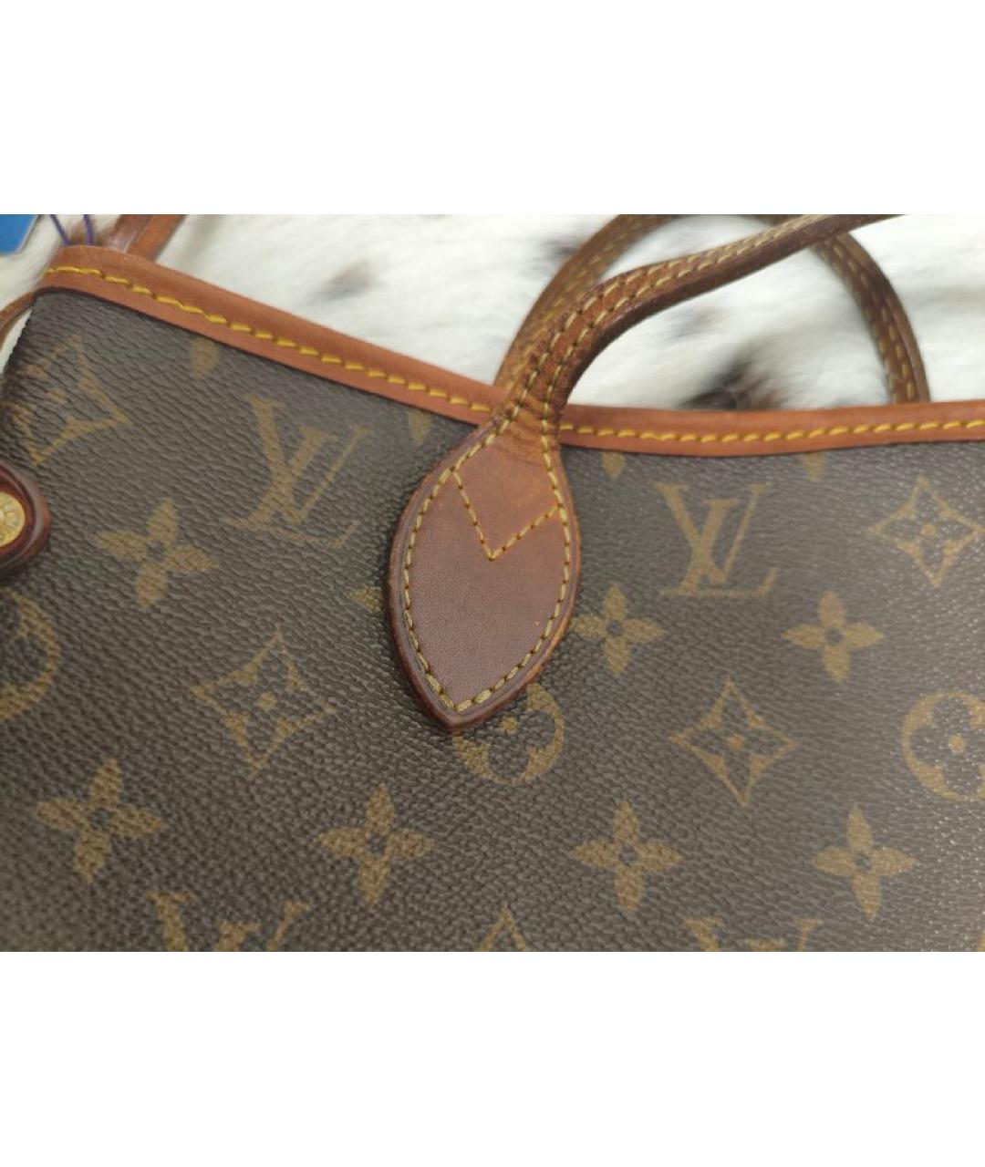 LOUIS VUITTON Коричневая сумка тоут из канвы, фото 9