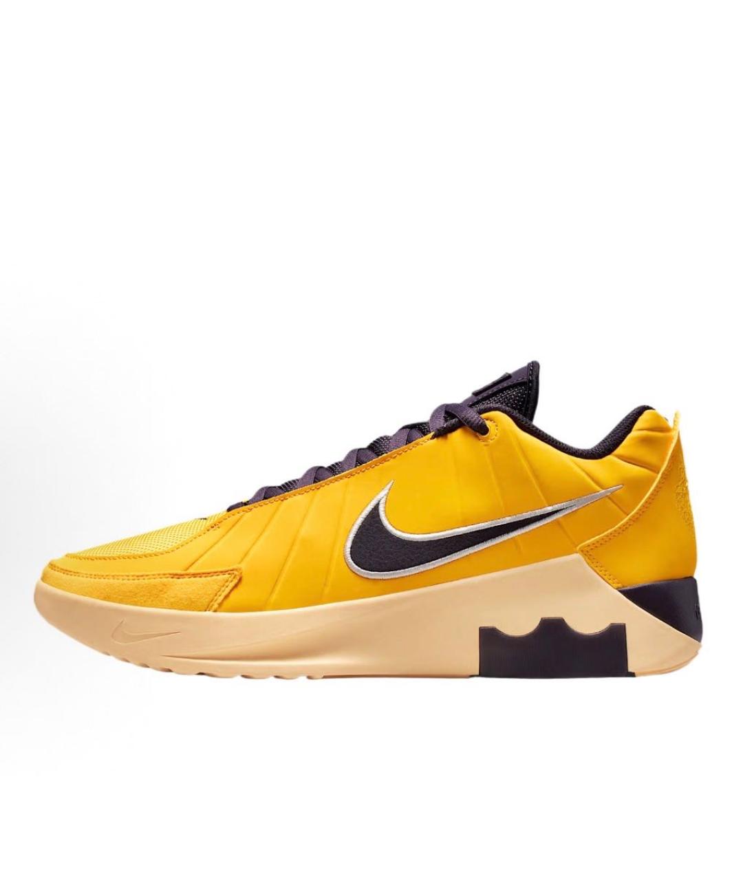 NIKE Желтые текстильные высокие кроссовки / кеды, фото 9
