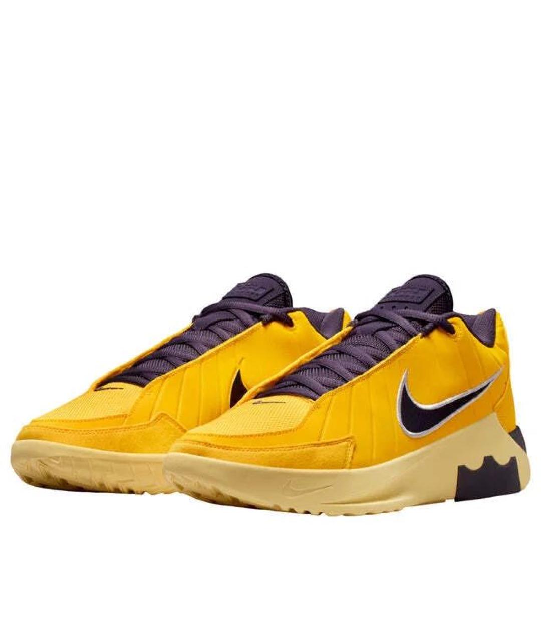 NIKE Желтые текстильные высокие кроссовки / кеды, фото 2