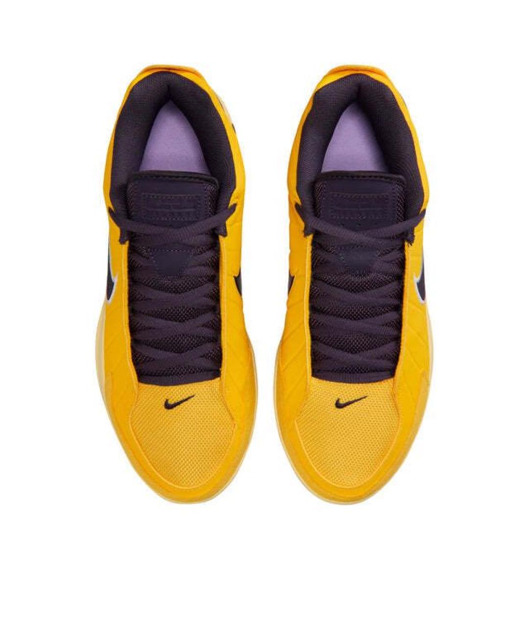 NIKE Желтые текстильные высокие кроссовки / кеды, фото 3