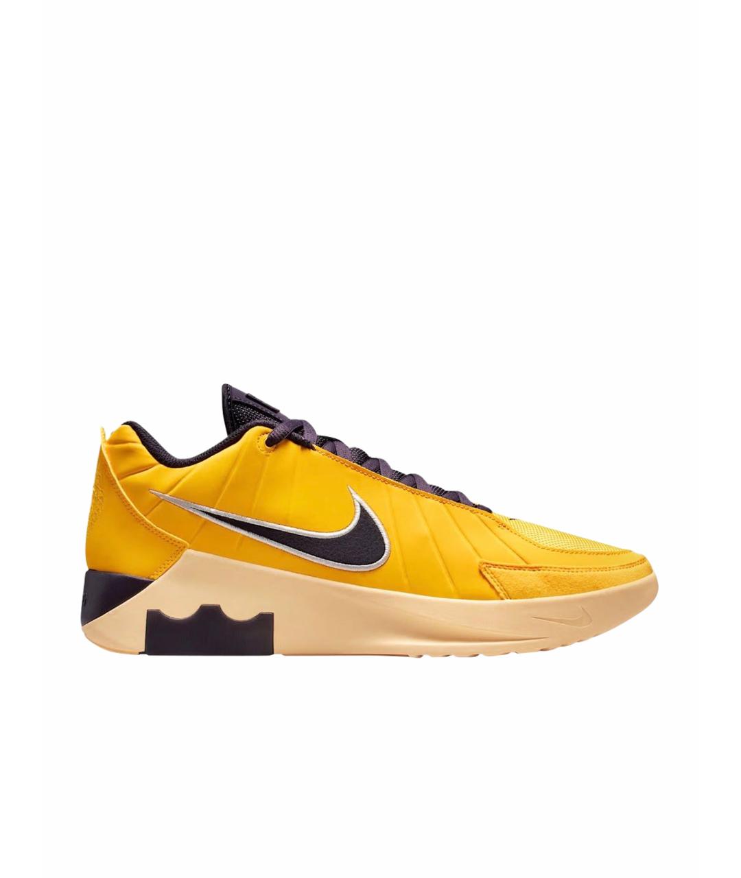 NIKE Желтые текстильные высокие кроссовки / кеды, фото 1
