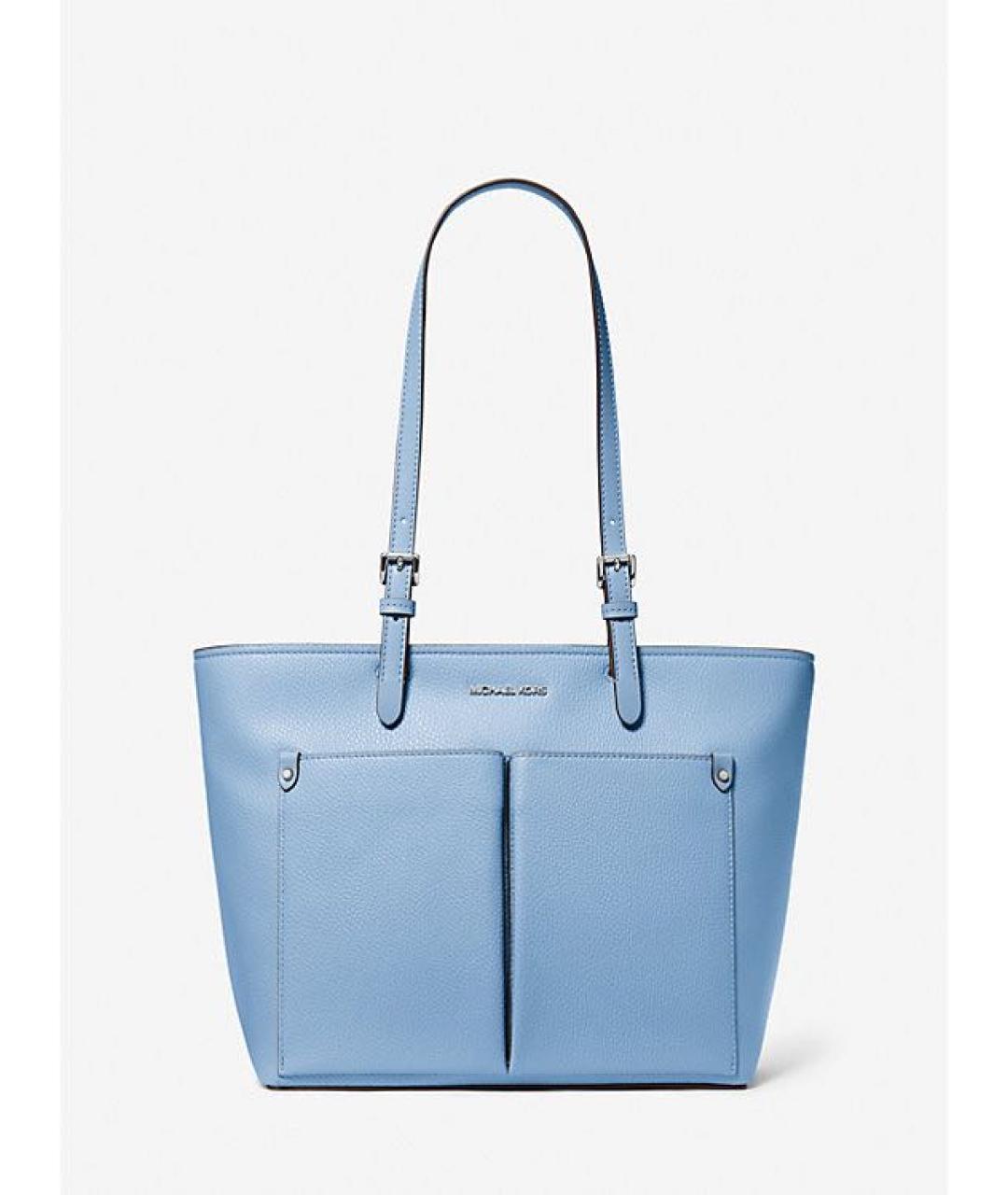 MICHAEL KORS Голубая кожаная сумка тоут, фото 8