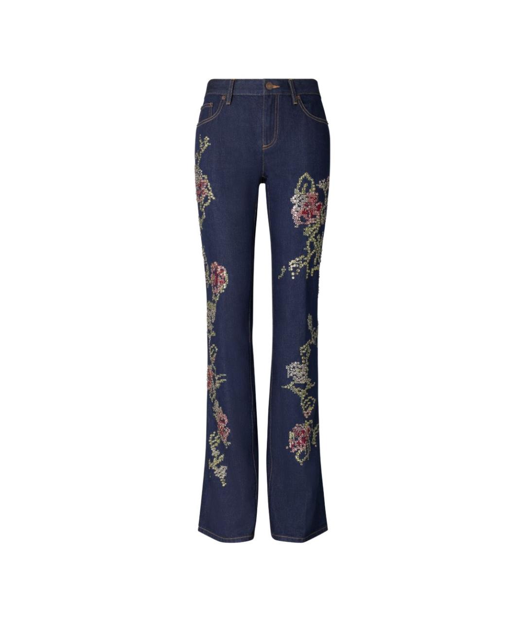 TORY BURCH Синие хлопковые прямые джинсы, фото 1