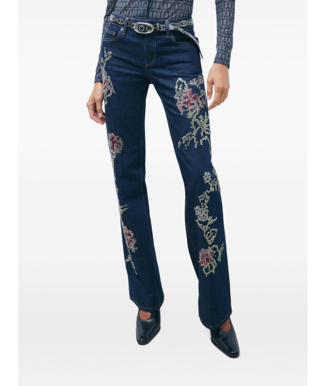TORY BURCH Синие хлопковые прямые джинсы, фото 2