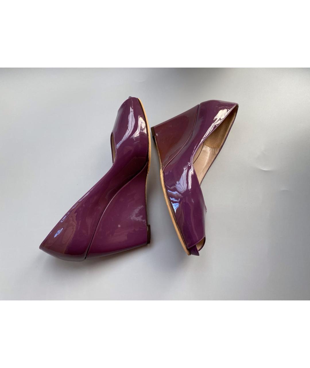 FERRAGAMO Фиолетовые туфли из лакированной кожи, фото 6