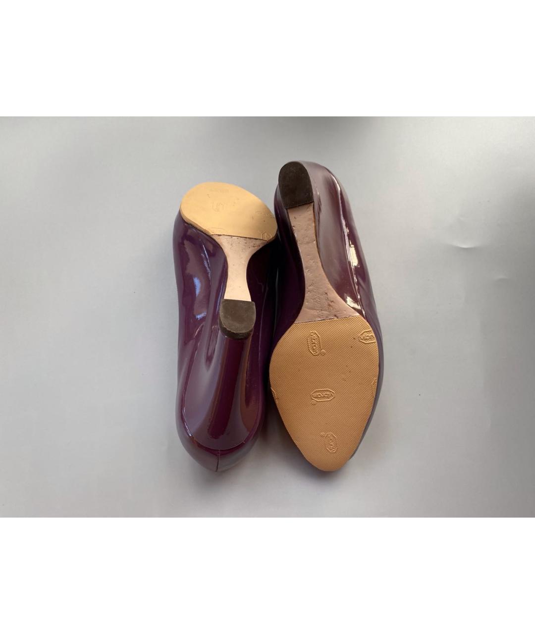 FERRAGAMO Фиолетовые туфли из лакированной кожи, фото 7