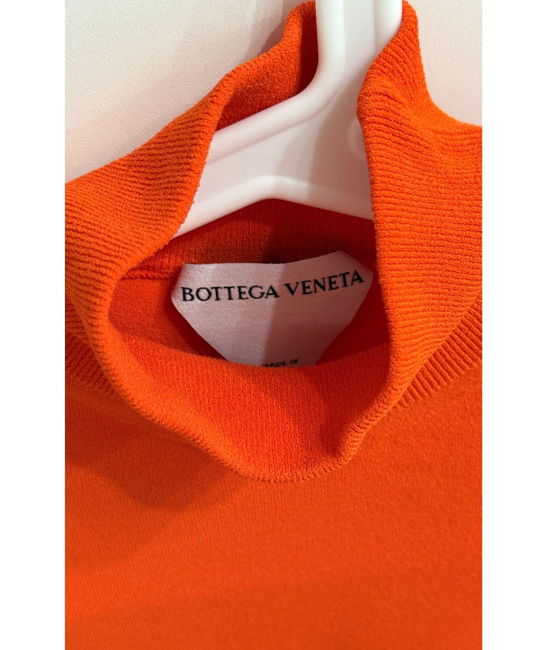 BOTTEGA VENETA Оранжевая вискозная водолазка, фото 2