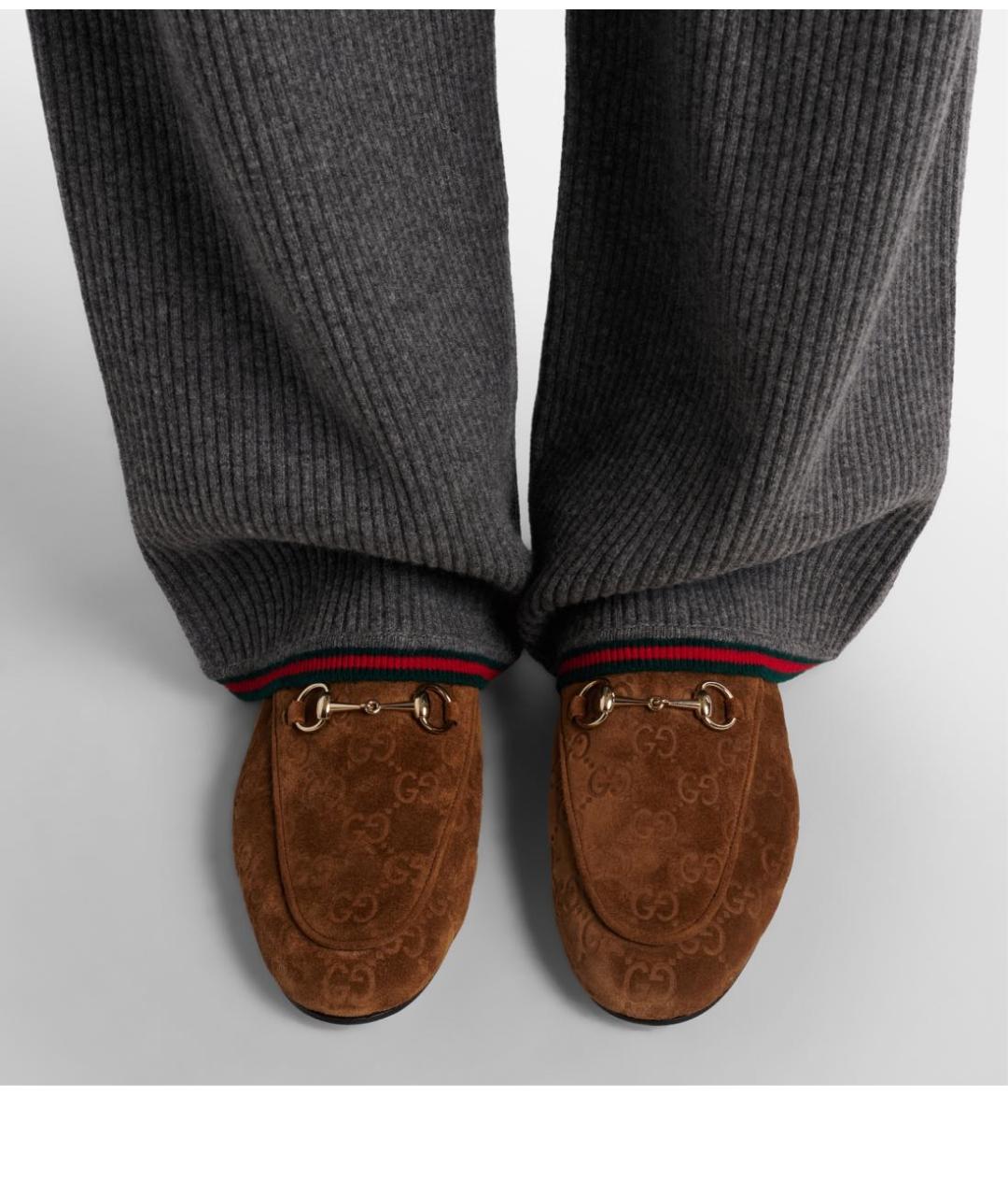 GUCCI Коричневые замшевые лоферы, фото 2