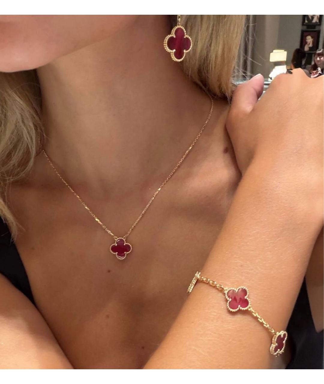 VAN CLEEF & ARPELS Розовая подвеска из желтого золота, фото 7