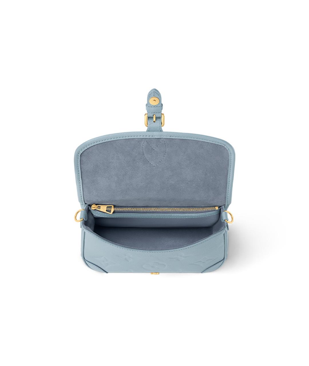 LOUIS VUITTON Голубая кожаная сумка через плечо, фото 4