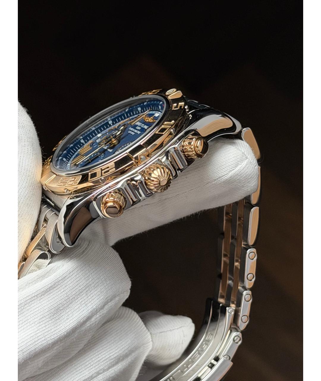 BREITLING Темно-синие часы из желтого золота, фото 5