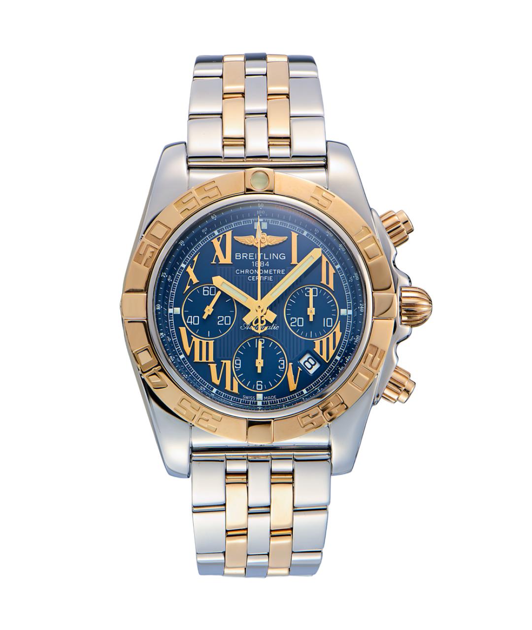 BREITLING Темно-синие часы из желтого золота, фото 10
