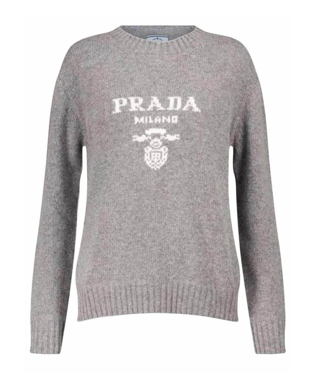 PRADA Серый шерстяной джемпер / свитер, фото 3