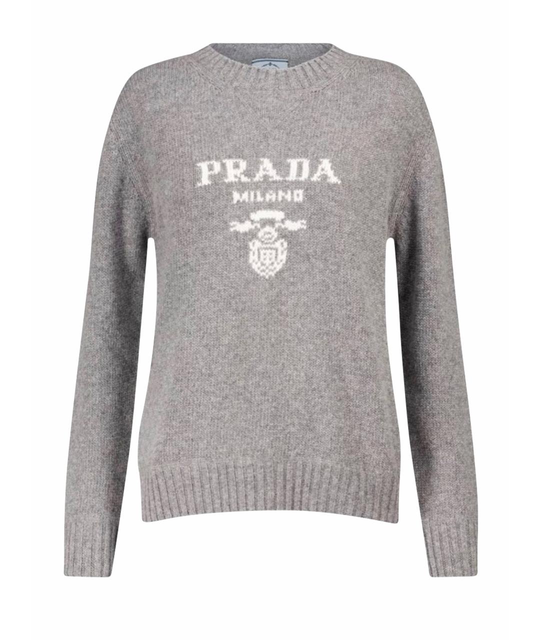 PRADA Серый шерстяной джемпер / свитер, фото 1