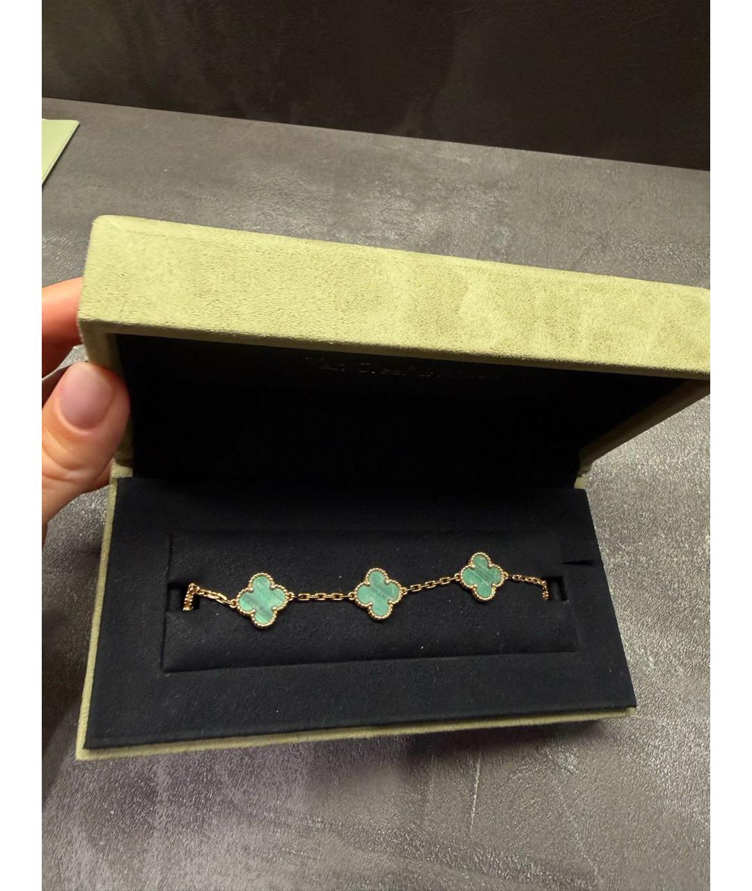 VAN CLEEF & ARPELS Зеленый браслет из желтого золота, фото 2