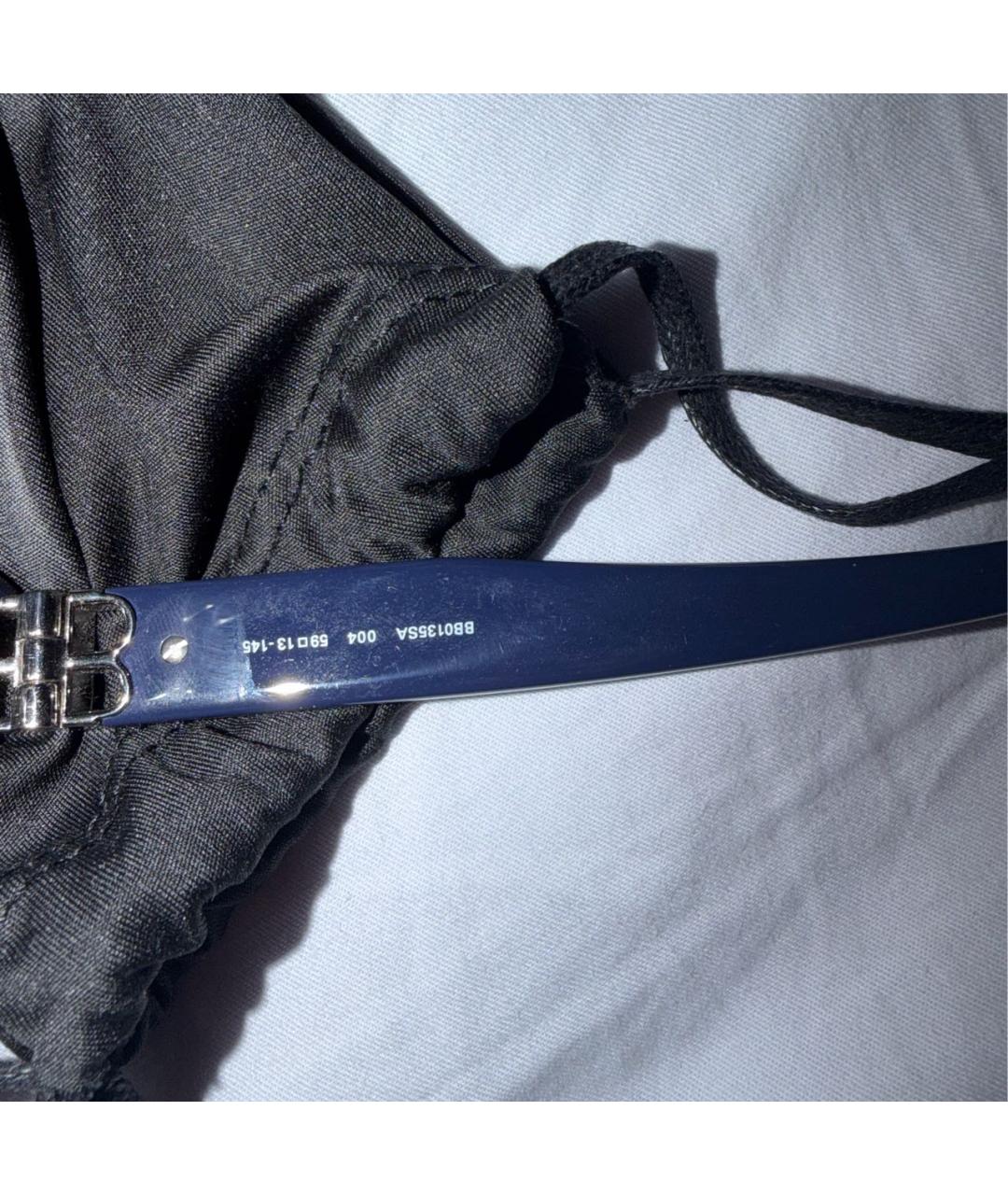BALENCIAGA Темно-синие пластиковые солнцезащитные очки, фото 4