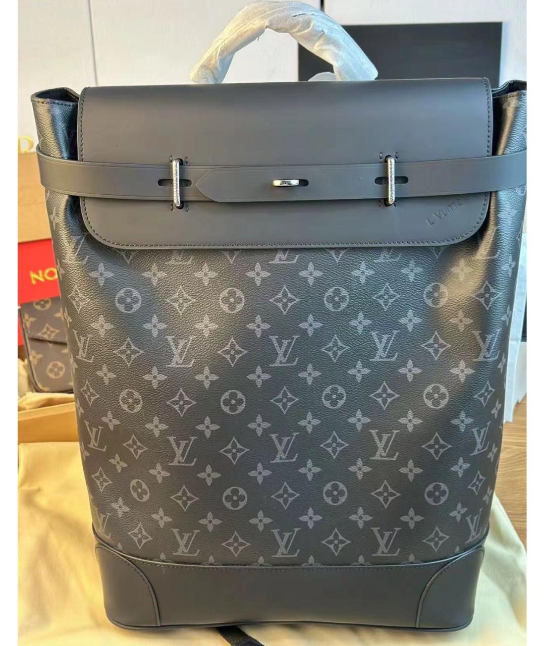 LOUIS VUITTON Серый рюкзак из канвы, фото 3