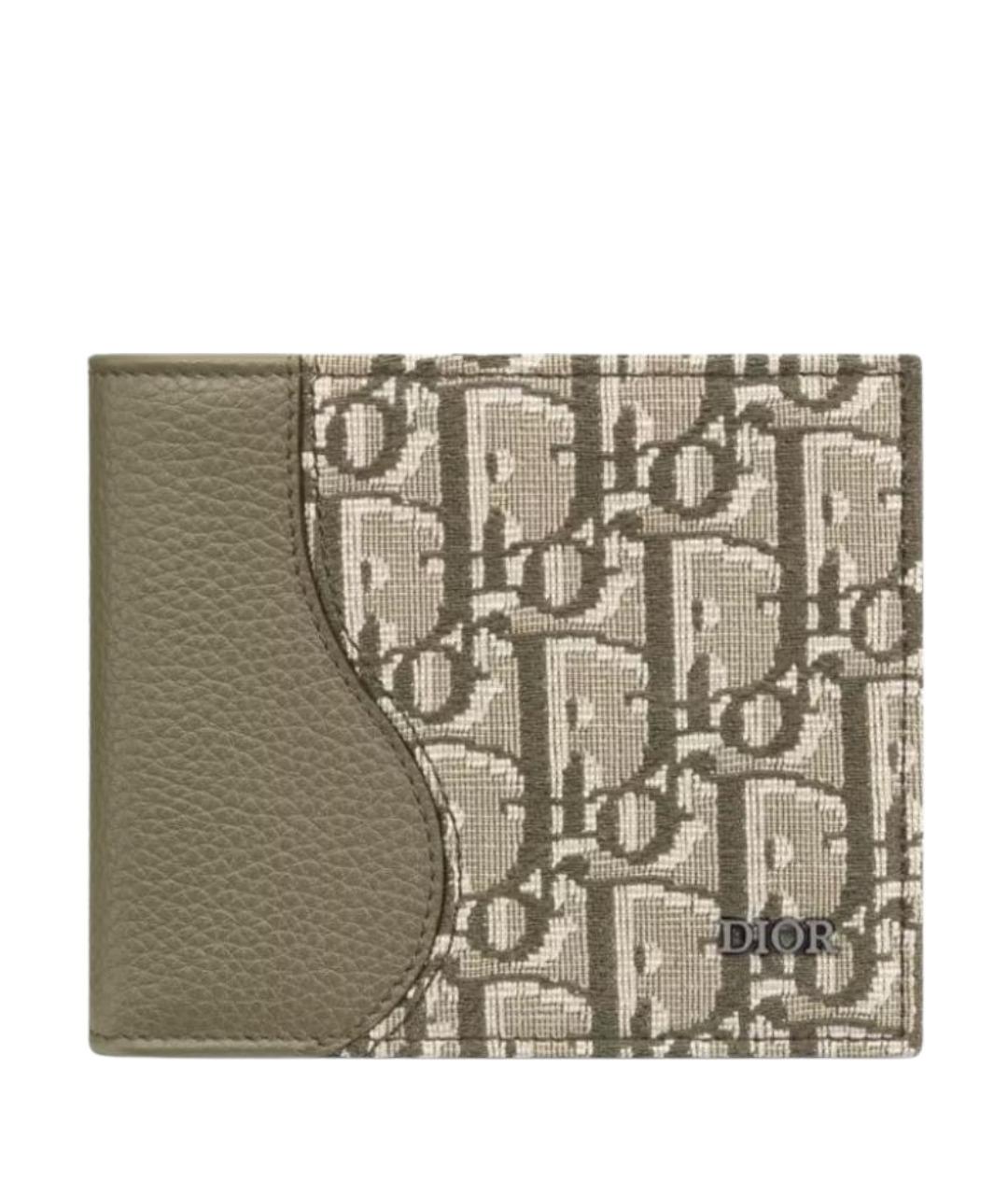 CHRISTIAN DIOR Хаки кожаный кошелек, фото 1