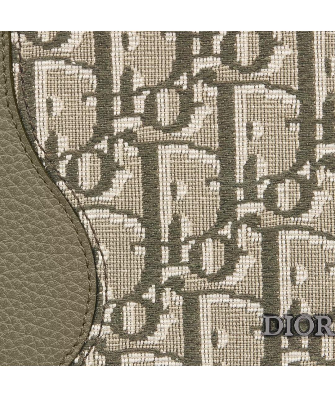 CHRISTIAN DIOR Хаки кожаный кошелек, фото 5
