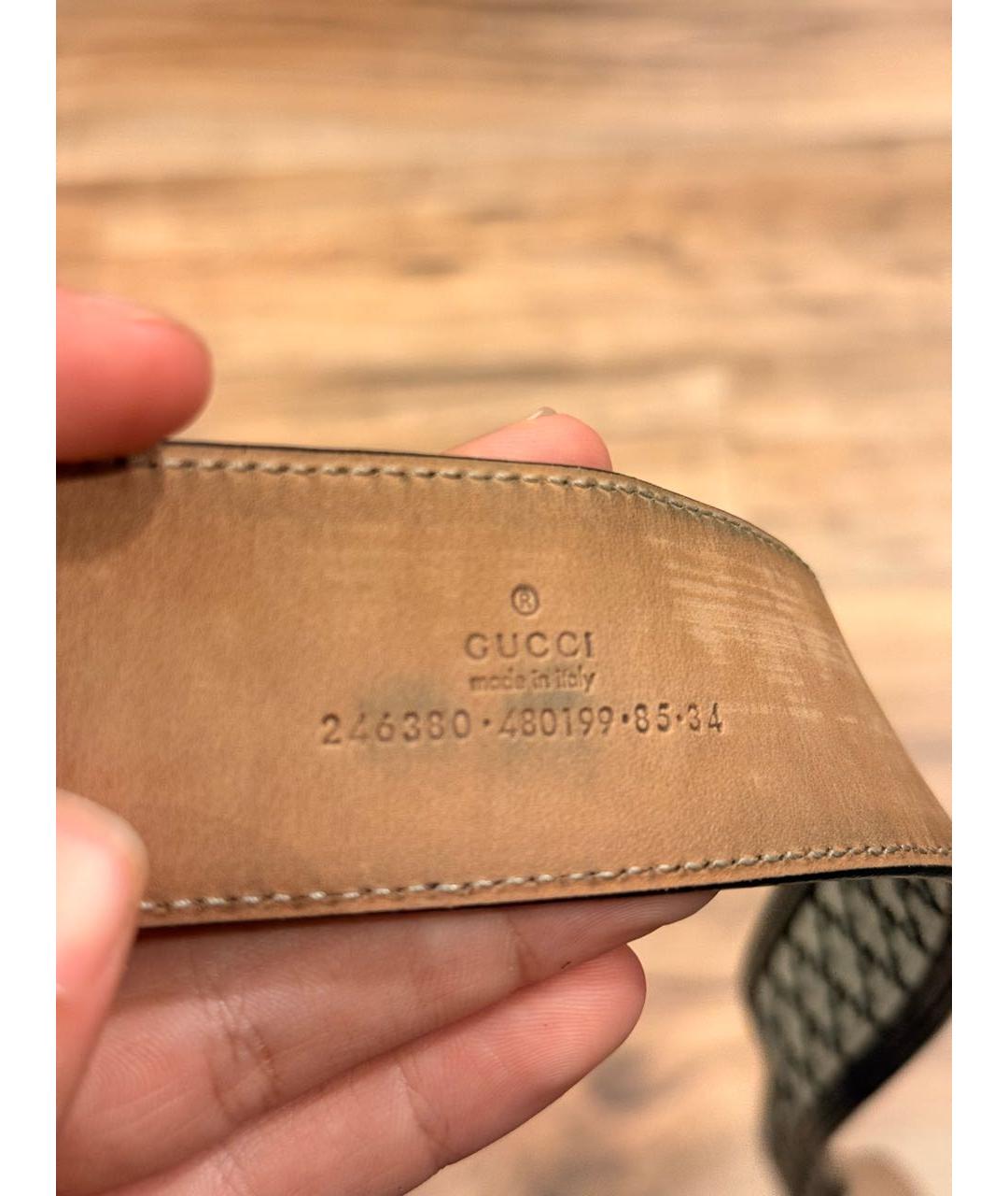 GUCCI Бежевый кожаный ремень, фото 3