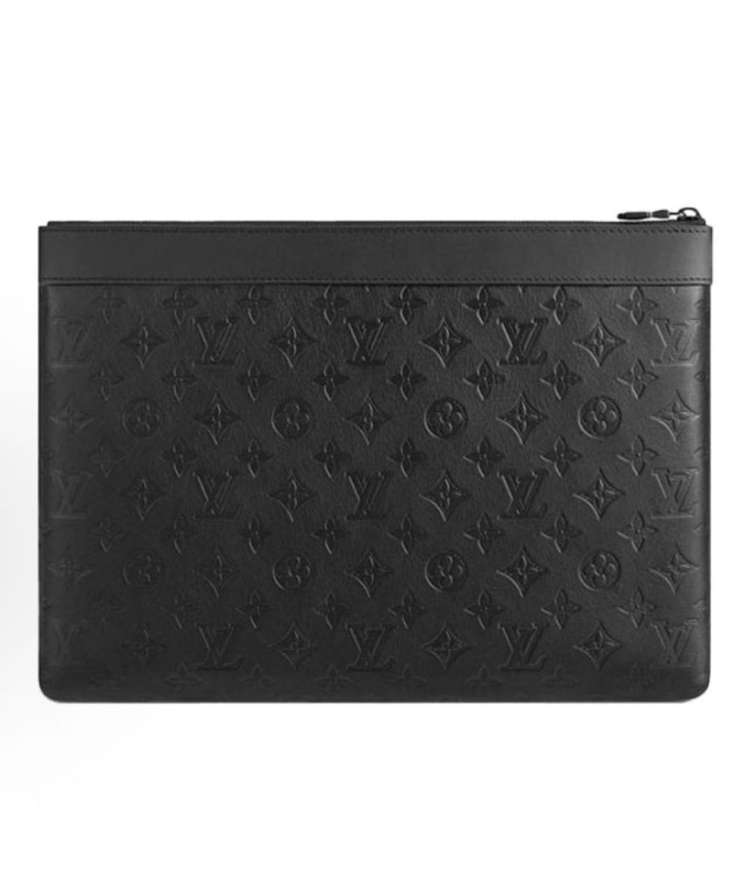 LOUIS VUITTON Черная кожаная папка для документов, фото 5