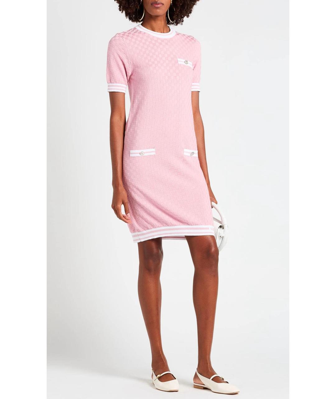VERSACE Розовое хлопковое коктейльное платье, фото 2