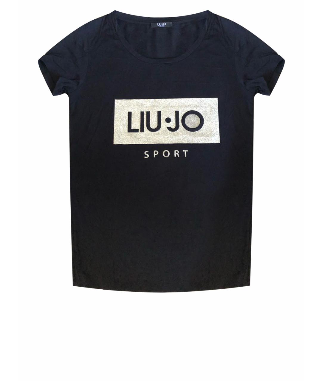 LIU JO Черная хлопко-эластановая футболка, фото 1