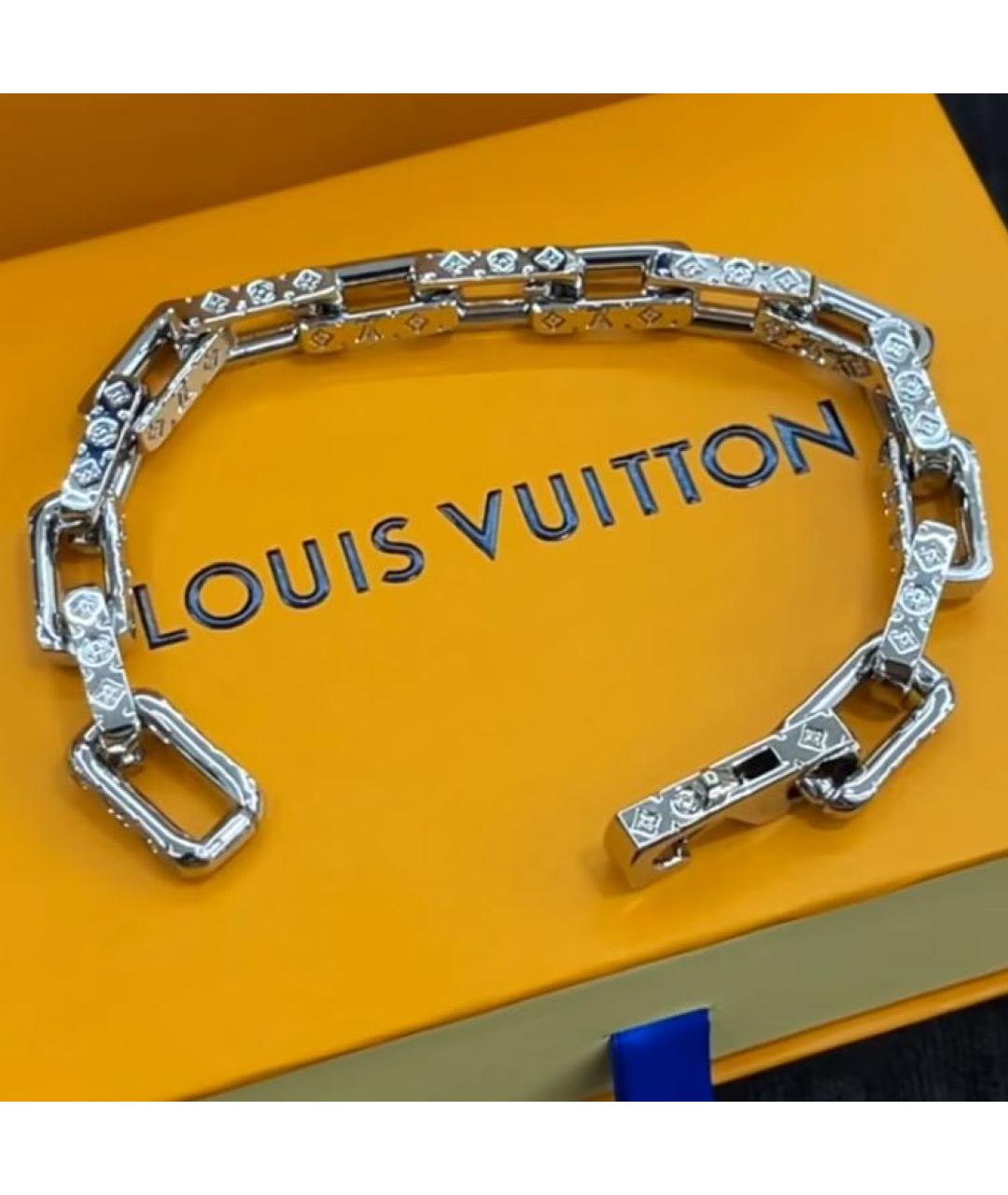 LOUIS VUITTON Серебряный металлический браслет, фото 4