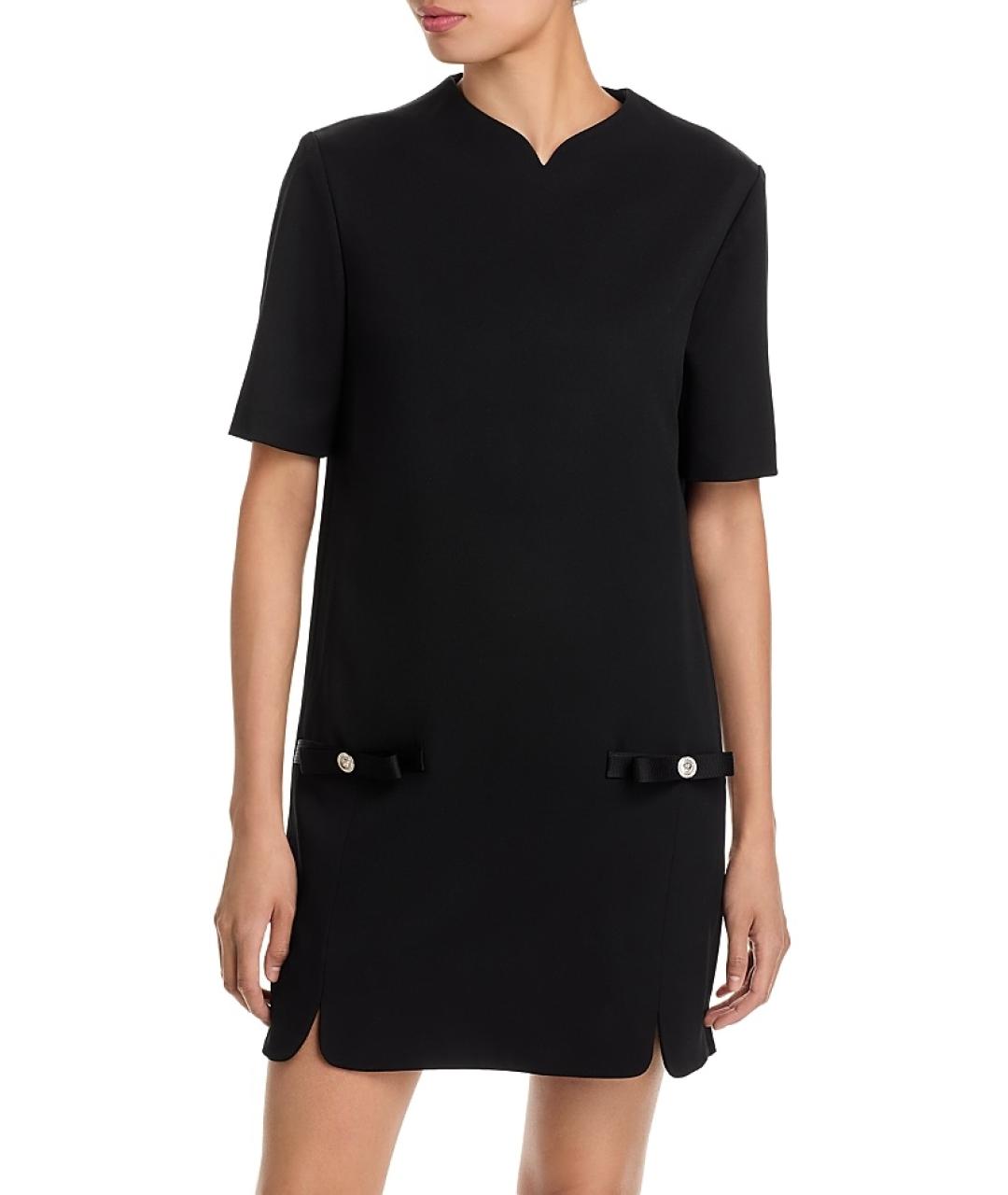 VERSACE Черное шерстяное коктейльное платье, фото 3