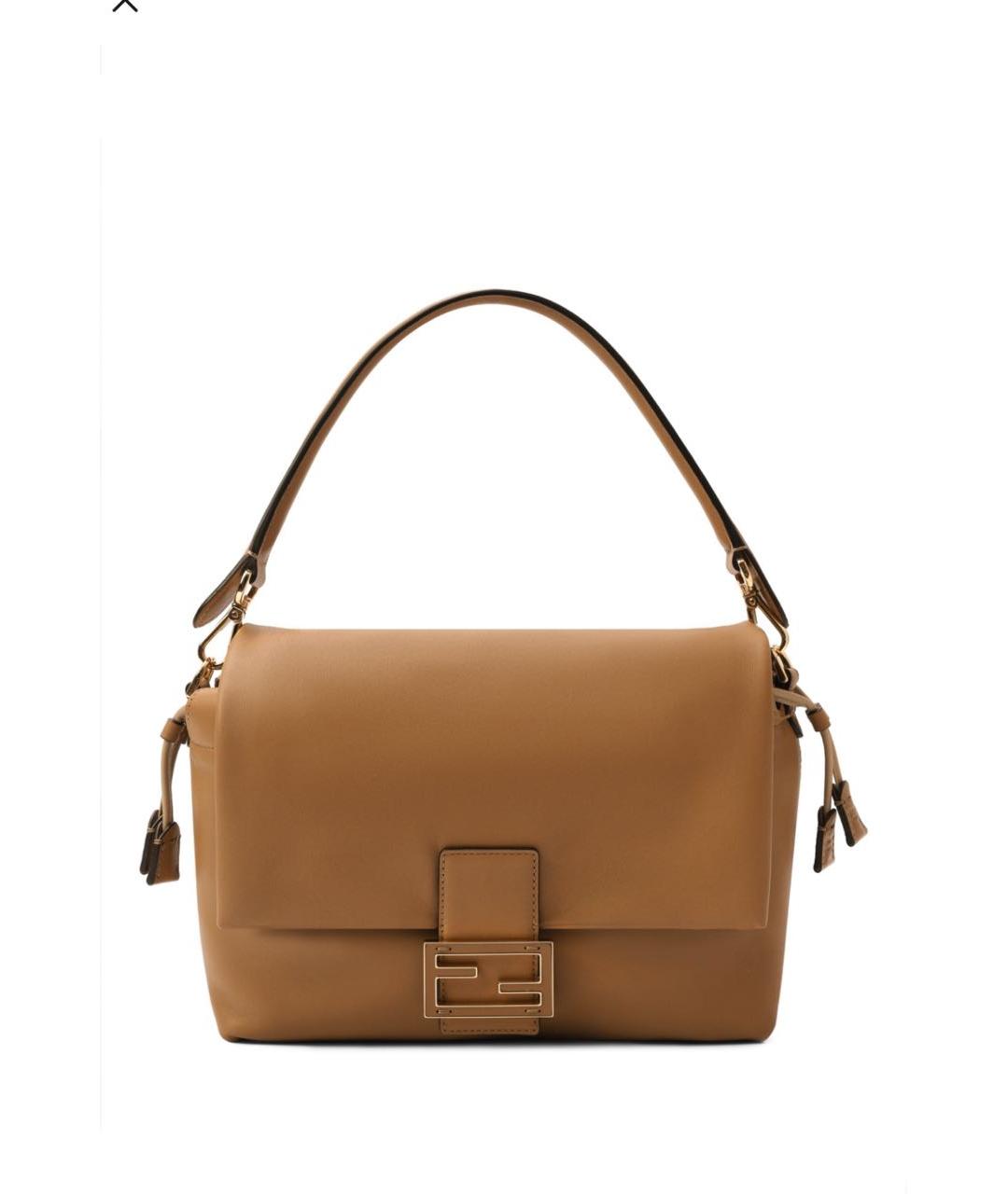 FENDI Коричневая кожаная сумка через плечо, фото 5