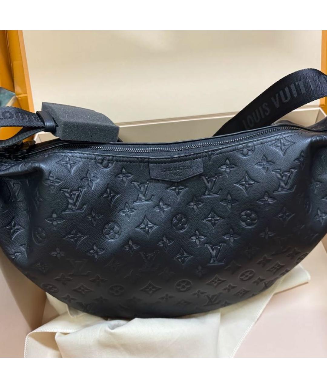LOUIS VUITTON Черная кожаная сумка на плечо, фото 3