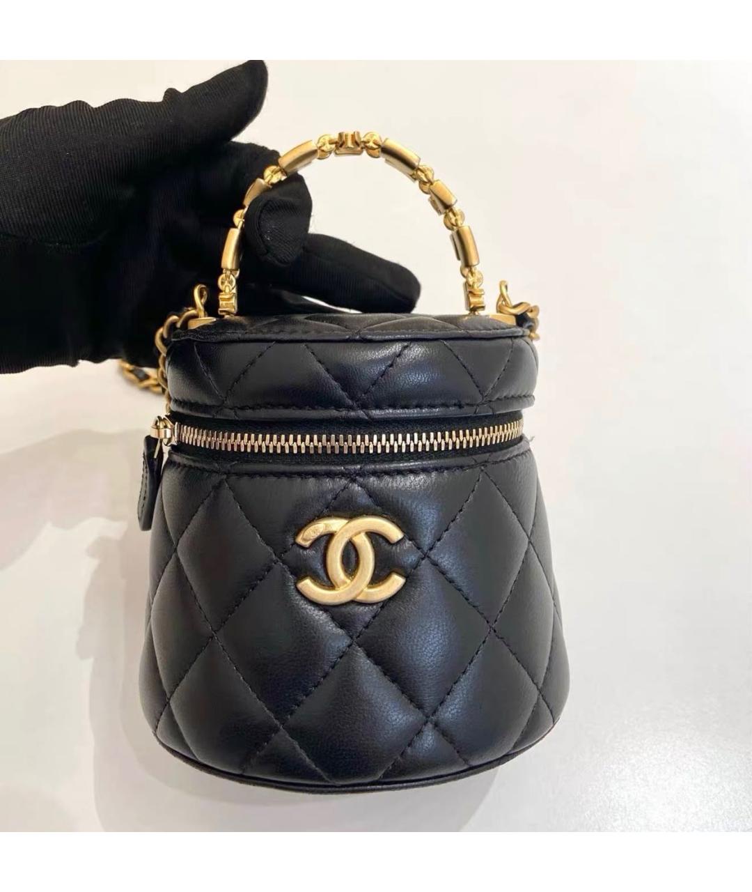 CHANEL Черная сумка через плечо из канвы, фото 7