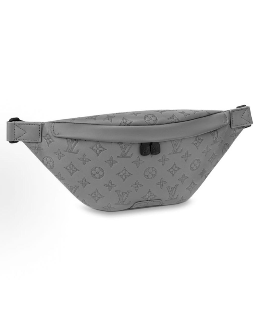LOUIS VUITTON Серая кожаная поясная сумка, фото 5